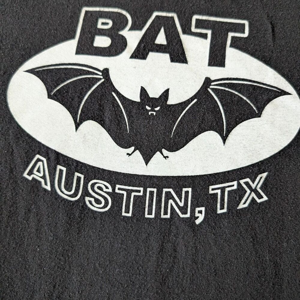 Unisex Black Bat Austin Texas Goth Grunge Skater Tee shirt image 2